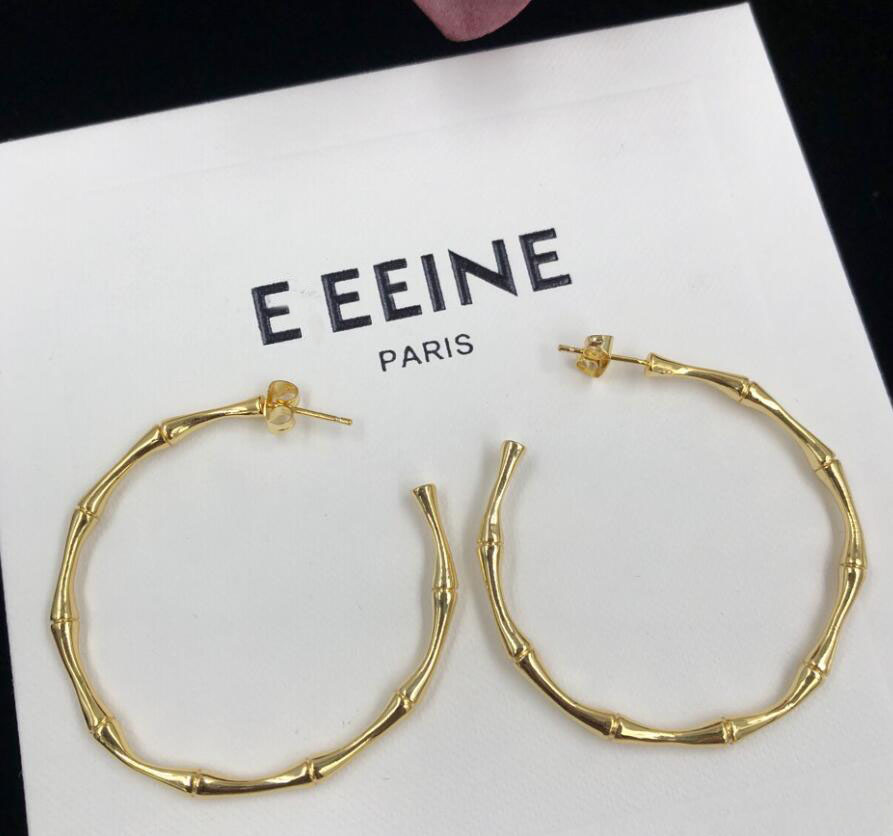 Fashion Gold Big Circle Hoop Dangle Earrings Studs Luxury Designer Bamboo Eardrop Earring For Women Party Anniversary Wedding Jewelry With Box