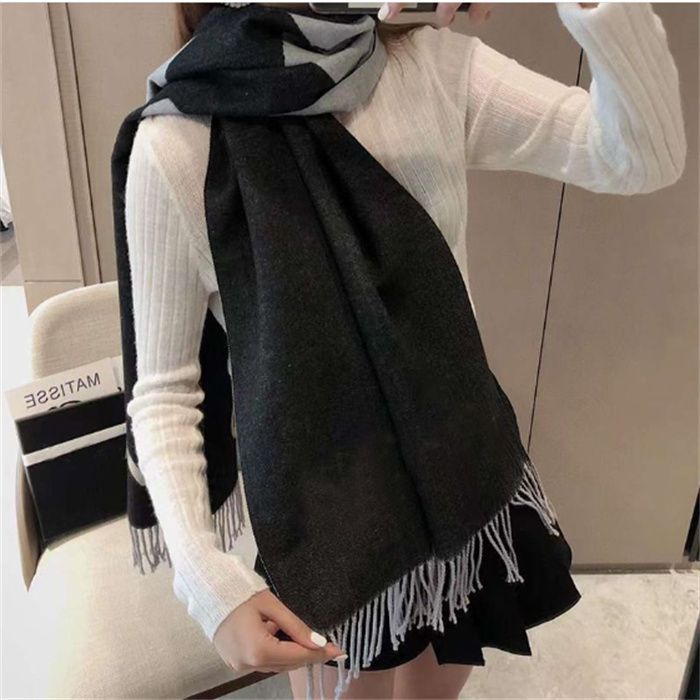 2022 Winter Poncho Schal Kaschmir C Schal für Frauen Mode Pashmina Wraps Dicke Warme Weibliche Decke Foulard Stole258A