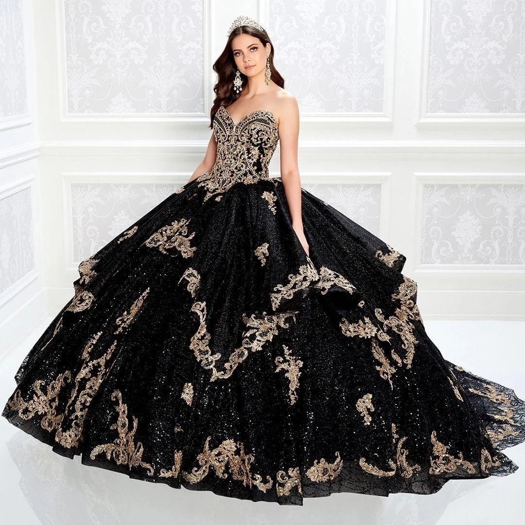 Bourgondië Shinny lovertjes prinses Quinceanera jurken lieverd sexy korset rug back ball jurk sweet 16 meisjes gouden appliques formeel prom Vestidos de festa cl1587