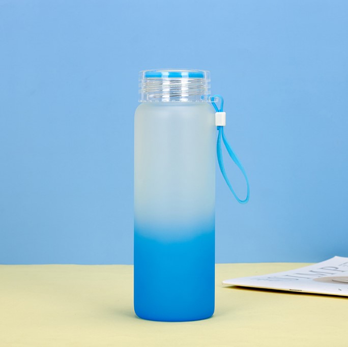CAウェアハウス昇華ガラスタンブラー霜のあるガラス水ボトル16オンスのハイボロシリケートトラベルマグ熱伝達プリント215F