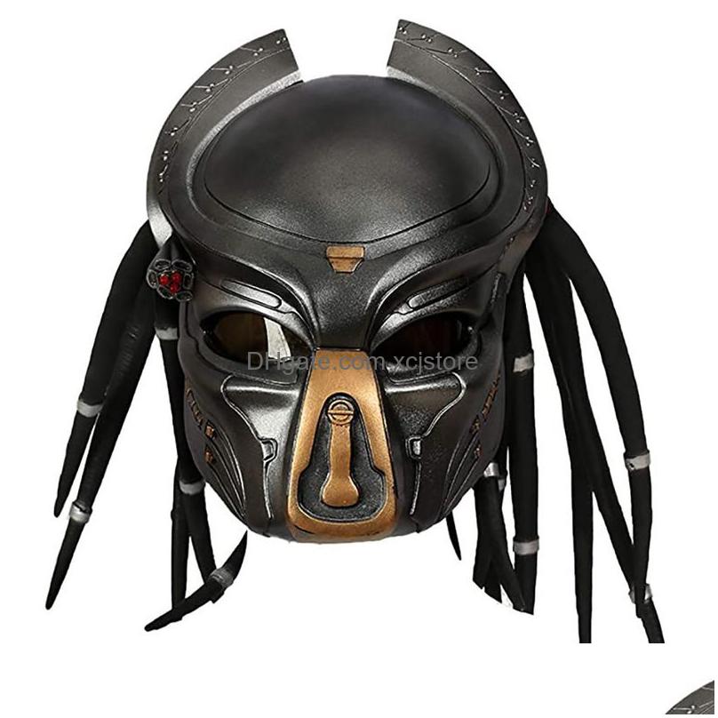 Máscaras de festa filme alienígena vs predador cosplay máscara halloween traje acessórios adereços látex 220827 entrega de gota em casa jardim festi187u