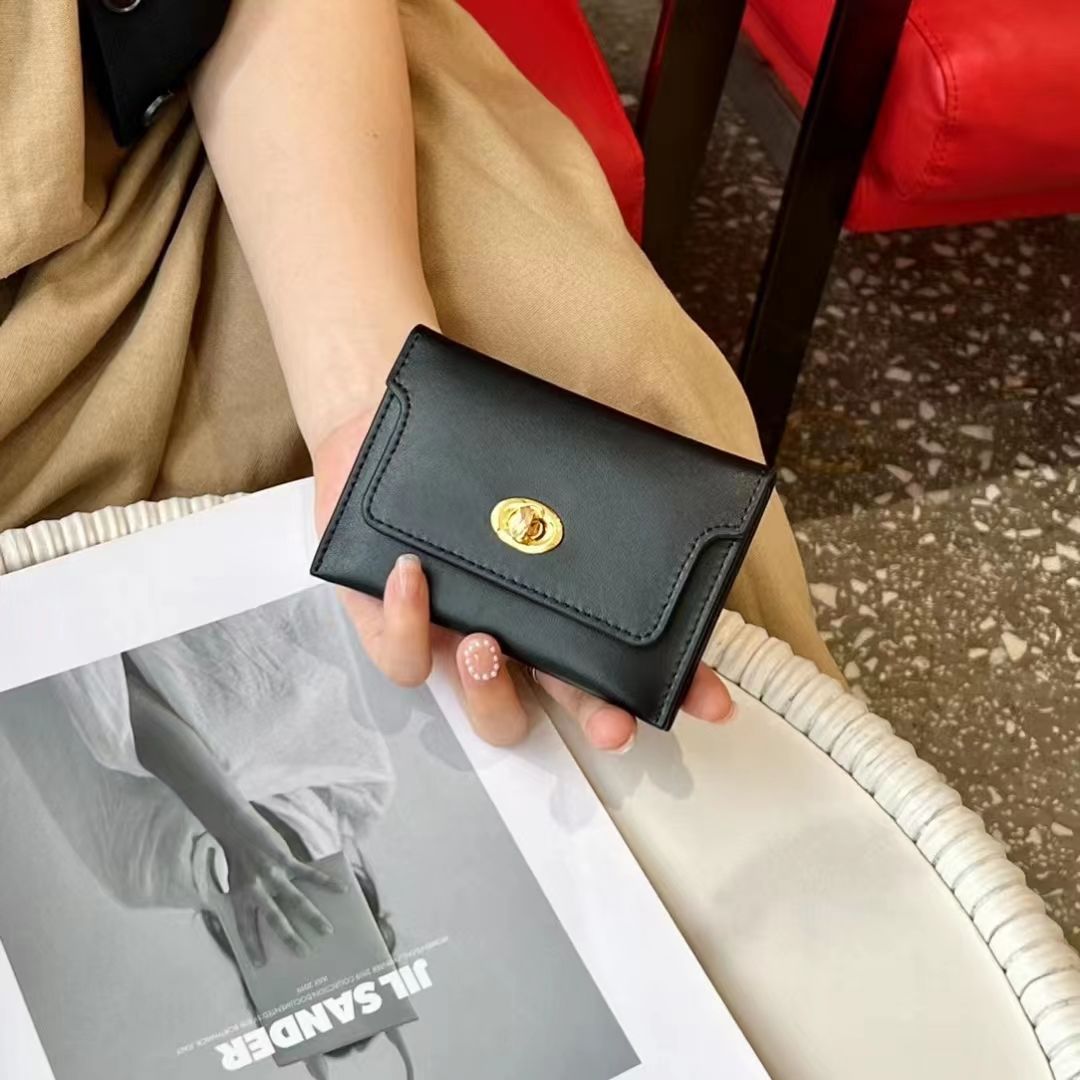 Borsa da donna alla moda in pelle bovina tinta unita vintage semplice borsa carte mini piccola borsa in pelle