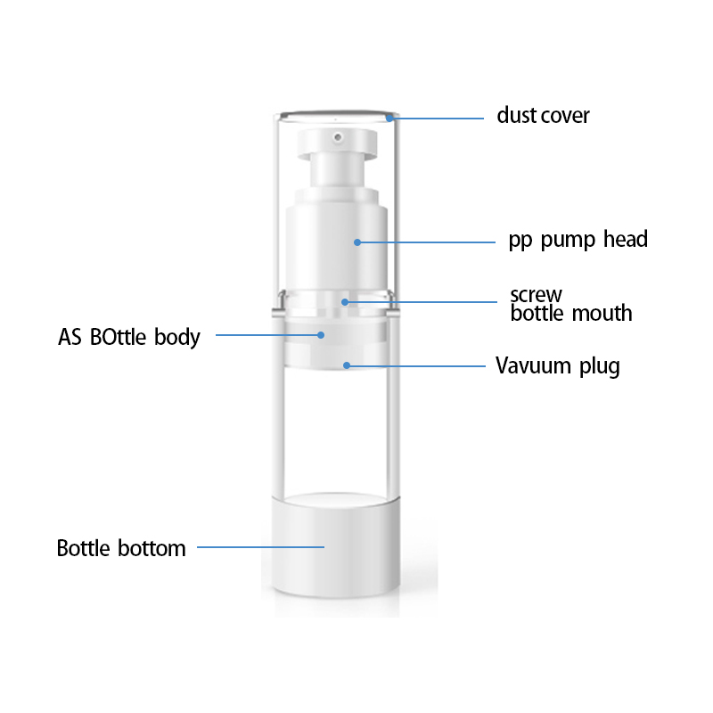 エアレスポンププラスチックローションコンテナ付き15-100ml空のボトル補充可能なボトルクリーム化粧品ボトル受信者コスメティック