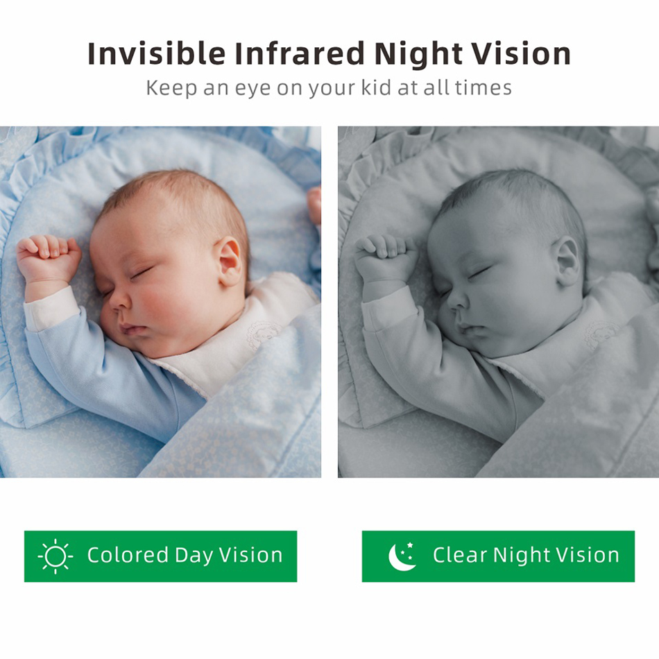 3.5 pouces 1080P bébé moniteur bidirectionnel Audio vidéo nounou caméra de sécurité à domicile Babyphone caméras Vision nocturne surveillance de la température