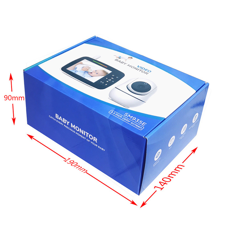 Monitor de bebê de 3,5 polegadas 1080p Baby Vídeo de áudio Câmera de segurança da casa de segurança Câmera de babyphone Câmeras de temperatura da visão noturna