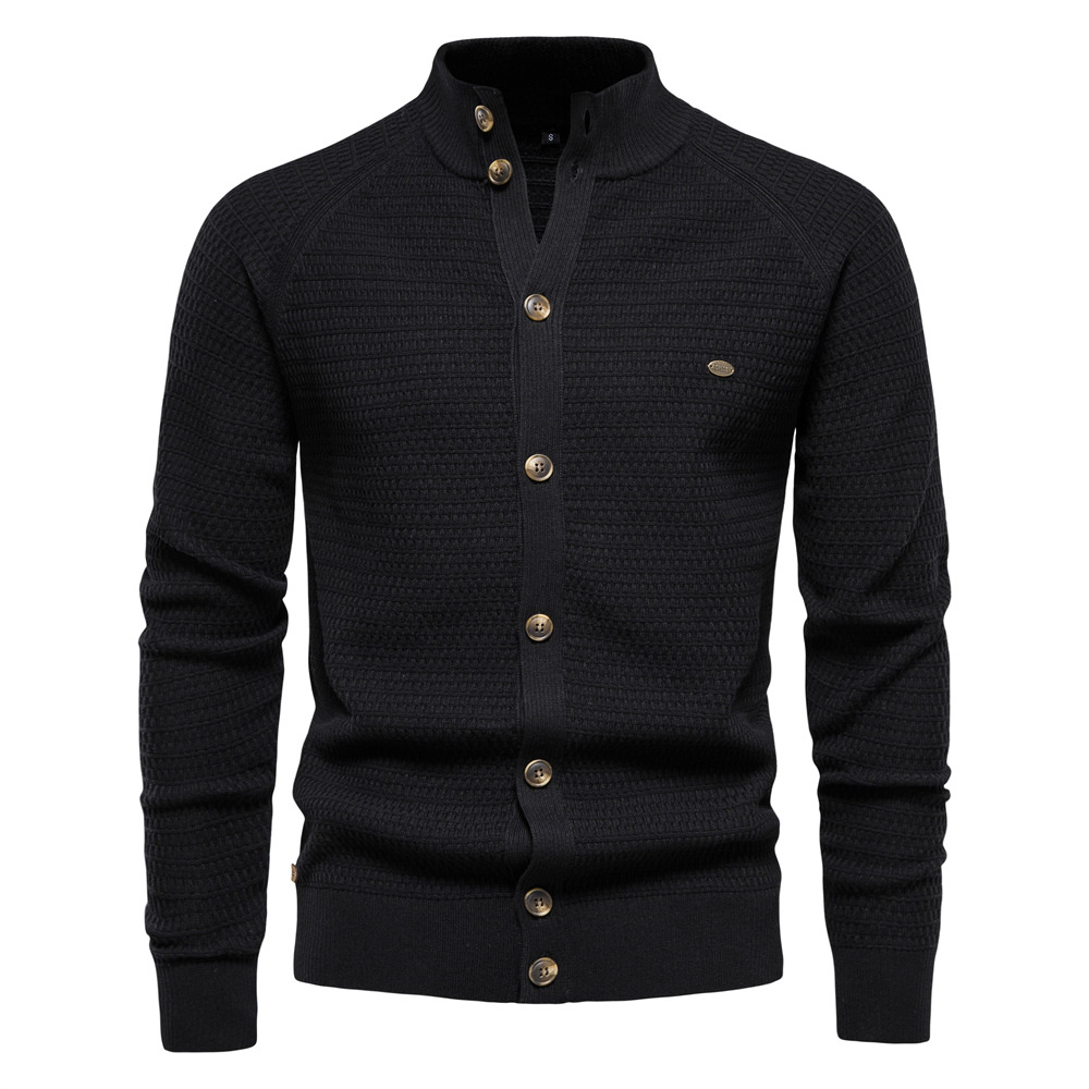 Men Business Cardigan Sweaters Long Sleeve Cashmere Cotton Crew Neck Cardigan Button Down Knitwear Autumn Winter