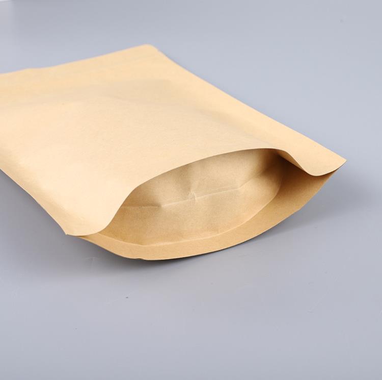 Brown Kraft Aluminizing Pouch Påsar Stå upp Kraft Paper Aluminium Foil Bag Återställbar Zip Lock Grip SEAL Food Grade DHL SN475