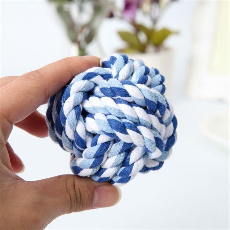 Corde à mâcher en coton pour chiot, jouet interactif et Durable en forme de boule pour chien, jouet tressé en coton