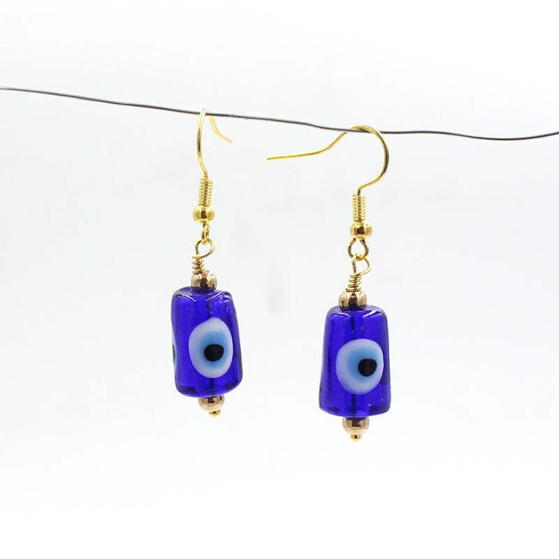 Boucles d'oreilles pendantes en verre de Murano, mauvais œil, main de Fatima, verre de Murano, yeux bleus, pour femmes et enfants, cadeau porte-bonheur, bijoux de protection de la famille, vente en gros