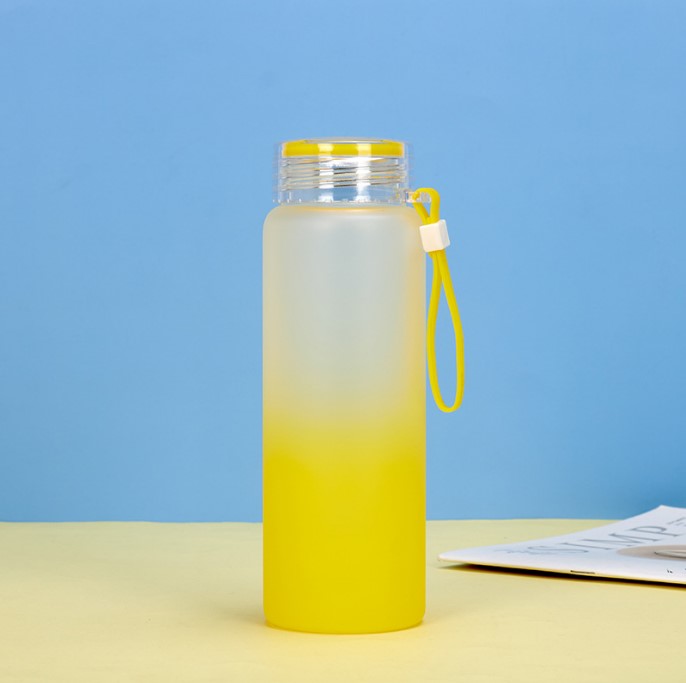 CAウェアハウス昇華ガラスタンブラー霜のあるガラス水ボトル16オンスのハイボロシリケートトラベルマグ熱伝達プリント215F