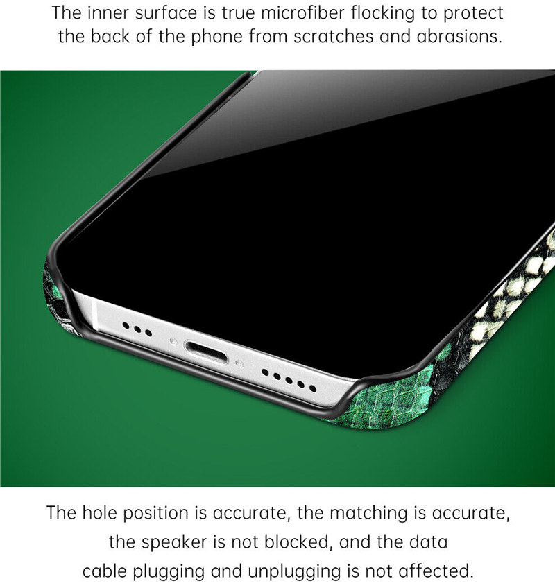 Echtes Rindsleder Slim Case für iPhone 14 Pro Max Plus 13 Python Back Texture Armor Cover