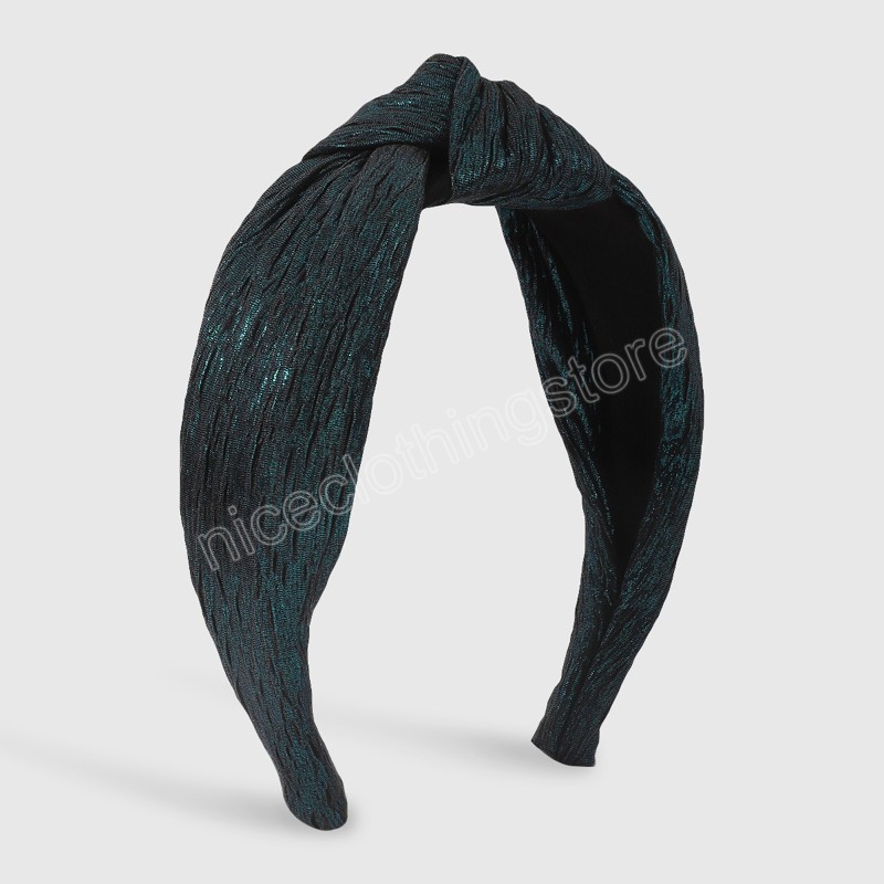Bandas de cabeceira de tecido de seda brilhante simples Acessórios para cabelos com nó do mato de abas largas para mulheres bandas de cabelo