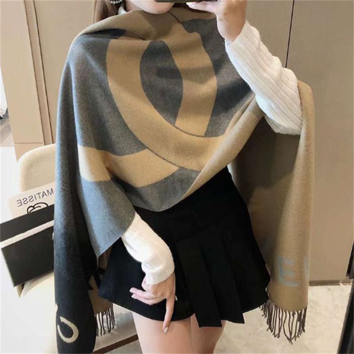 2022 Winter Poncho Schal Kaschmir C Schal für Frauen Mode Pashmina Wraps Dicke Warme Weibliche Decke Foulard Stole258A