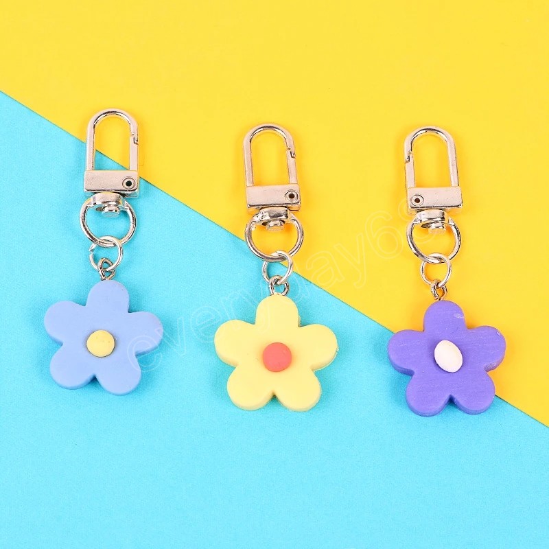 Porte-clés à fleurs de Style coréen, porte-clés de dessin animé pour fille, mignon, couverture d'écouteurs, sac à main, accessoires d'ornement