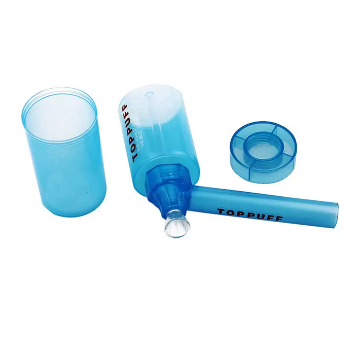 Toppfuff Top Puff Portable Smoking Pipe 124mm Plastic Acrylic Hookah Cylindrical Bong Dab Rig with Plastic Cup Water Pipes Bongs