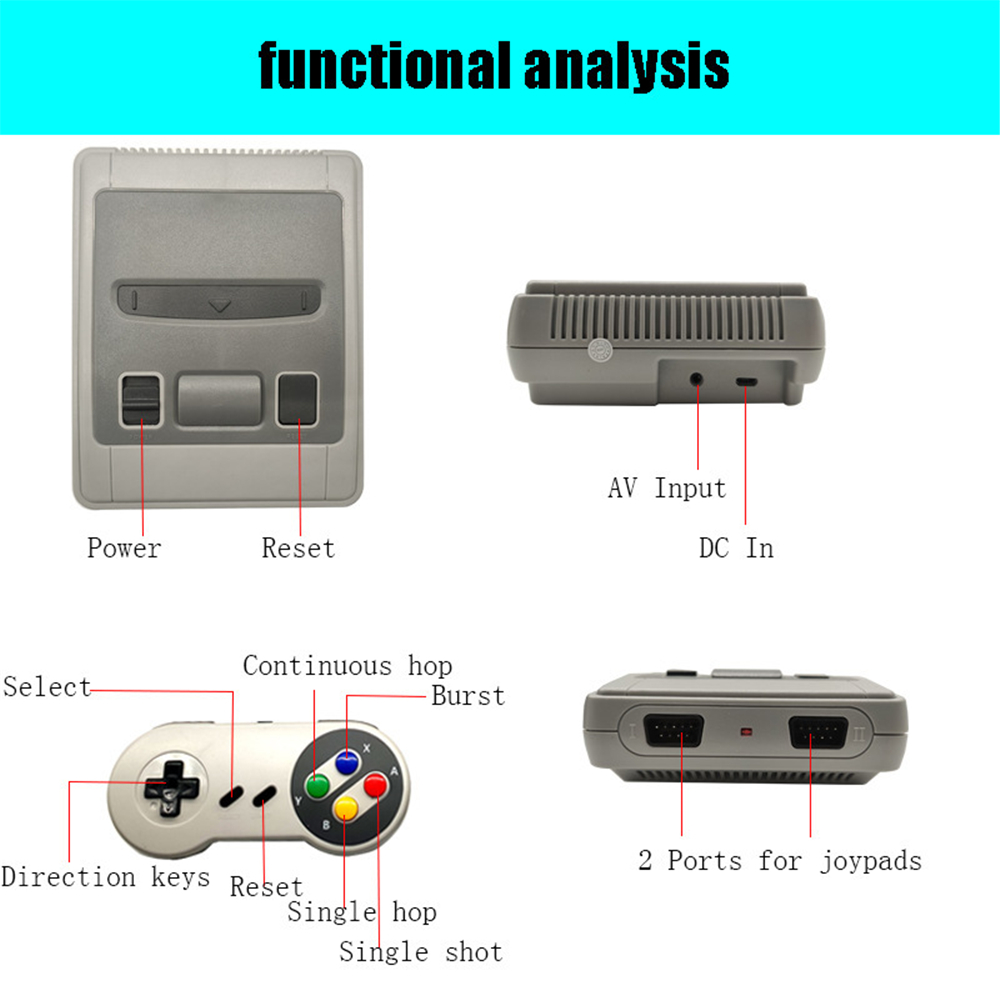 Super Mini SFC Game Console Classic TV Game Video Controllera Budowanie systemu rozrywkowego w 620 grach Av Out