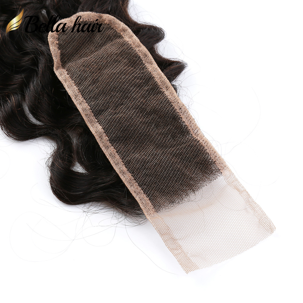Försäljning 2x6 spetsstängning kroppsvåg remy mänskligt hår vågiga spetsstängningar med babyhair gratis del silkeslen rak curl djup vågor
