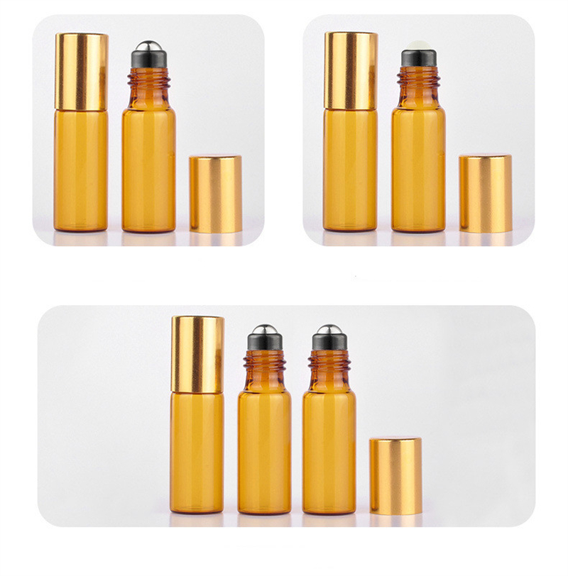 5ml 10ml Essential Oil Roll-on Bottles Roll on Brown Perfume Glass Bottle with Roller Balls