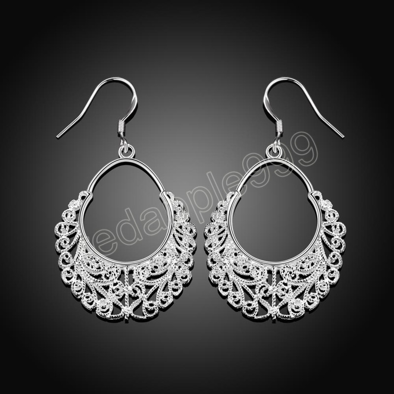 Charm 925 Sterling Silber Vintage Dangle Ohrringe für Frauen Luxusdesigner Schmuck Hochzeits Geburtstag Weihnachtsgeschenke