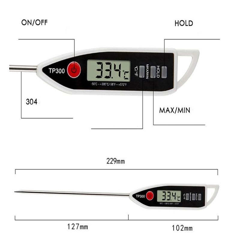 Köktermometer Meat Cooking Food Probe BBQ Oven Cooking Tools Baking Barbecue Liquid Oil Temperatur Digital termometrar