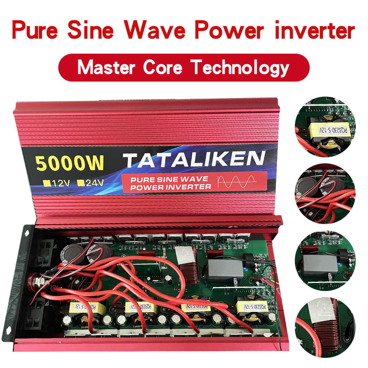 Pure Sine Wave Inverter 12V 24V DC till AC 220V 1500W 2600W 3000W 4000W 5000W 6000W 7000W sp￤nning Portable Car Converter Solar LED