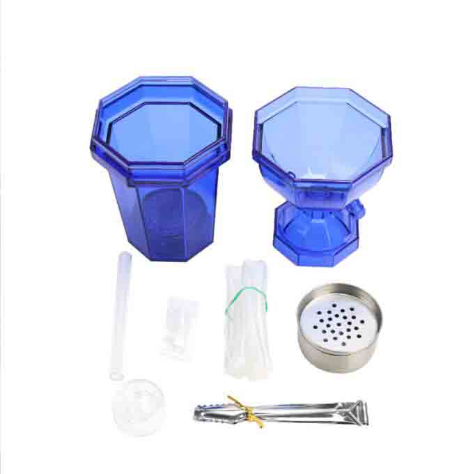 Ultimi tubi quadrati in acrilico bottiglie Narghilè Led Tazza Shisha Tubo leggero Narghilè Tazze Set Bong d'acqua Piattaforme petrolifere Strumenti fumatori Accessori