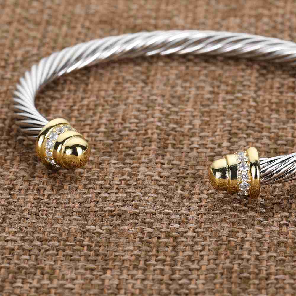 Bangle Silver Ed Cuff Fashion Men Bracelets Charm Bracelet Hook 5mm Wire Woman Designer Cable Mens Jewelry S216C