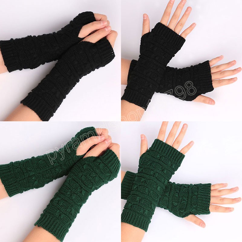 Fingerless Mittens Female Anime Gloves Women Knitted Gloves Arm Winter Warmers Japanese Goth Ankle Wrist Sleeves Harajuku Y2k