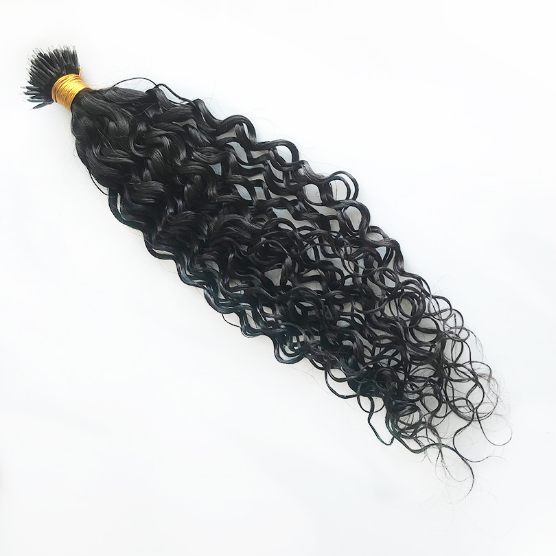 Curly Nano Ring Hair Extensions Natural Color Peruvian Micro Beads Rings Human Hairs Extensions 1g/Strand