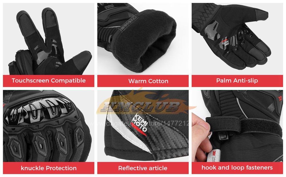 ST880 Grande vente Moto hiver gants écran tactile Moto gants imperméables Moto hommes cyclisme protection tutélaire gant XL XXL