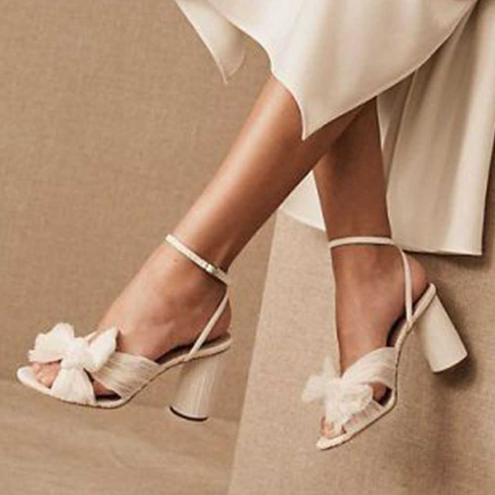 Сандалии KarinLuna 2022 Летние женские сандалии на очень высоком каблуке с узлом бабочки Sweet Lady Офисные женские сандалии Обувь Большие размеры 50 T221209