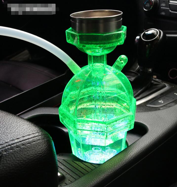 Ultimi tubi quadrati in acrilico bottiglie Narghilè Led Tazza Shisha Tubo leggero Narghilè Tazze Set Bong d'acqua Piattaforme petrolifere Strumenti fumatori Accessori