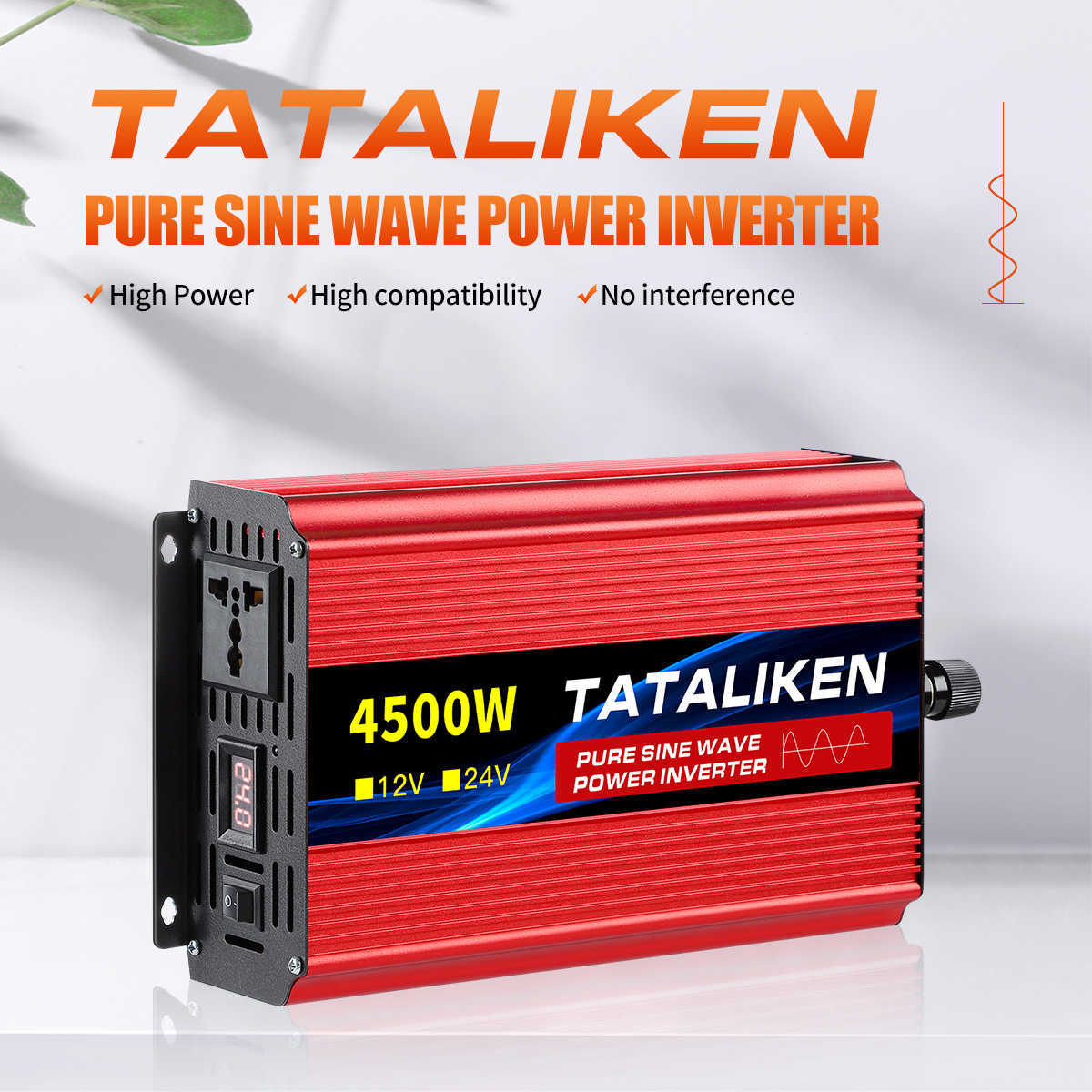 순수한 사인 웨이브 전력 인버터 12V ~ 220V 50HZ2500W 3500W 4500W 5000W 6000W 7000W 8000W DC -AC 전압 변환기 전원 공급 장치