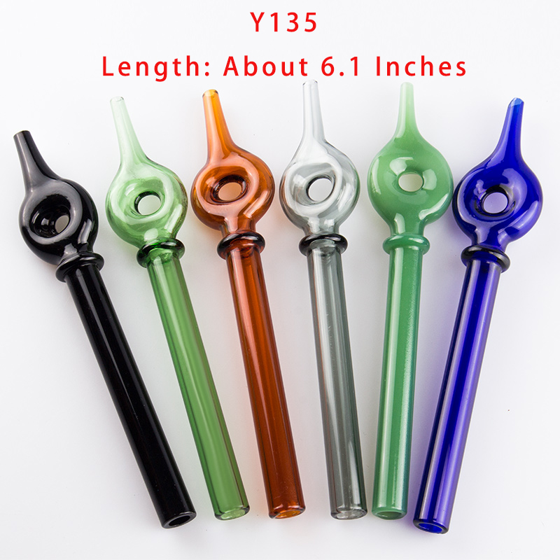 CSYC Y033 Multi-kleuren glazen pijpen gebogen oliebranders ongeveer 14 cm lengte 30 mm diameter Goede luchtstroom rookpijp