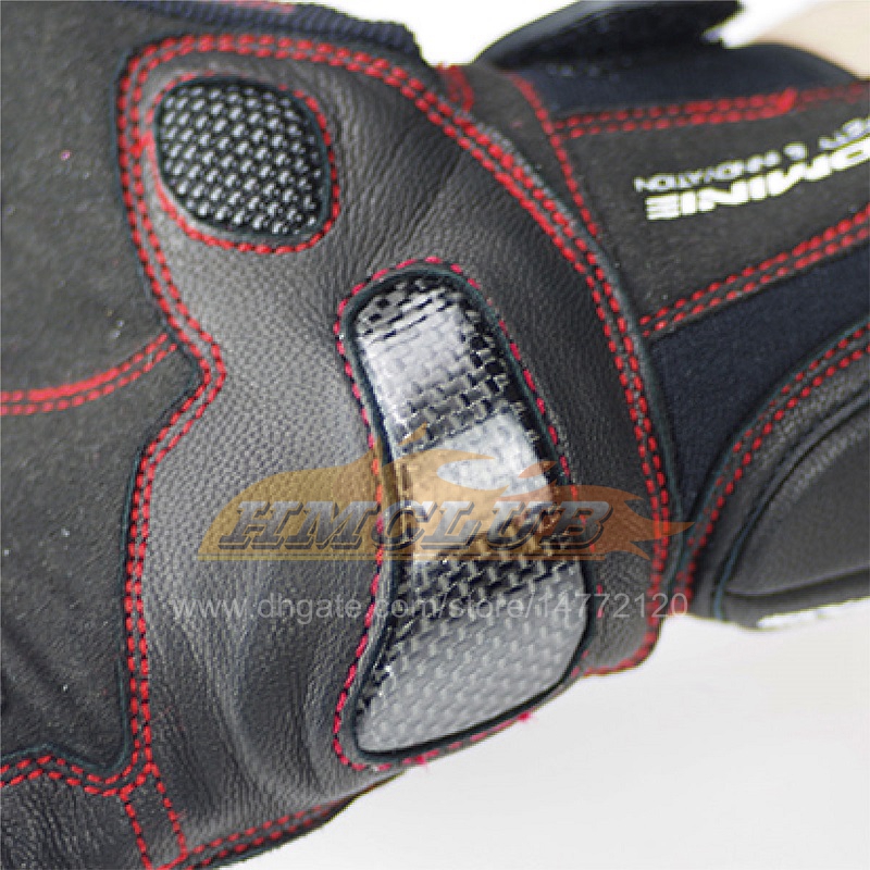 ST847 guantes cálidos de invierno de fibra de carbono para pantalla táctil, guantes de motocicleta para Scooter, guantes de cuero para montar en bicicleta cruzada