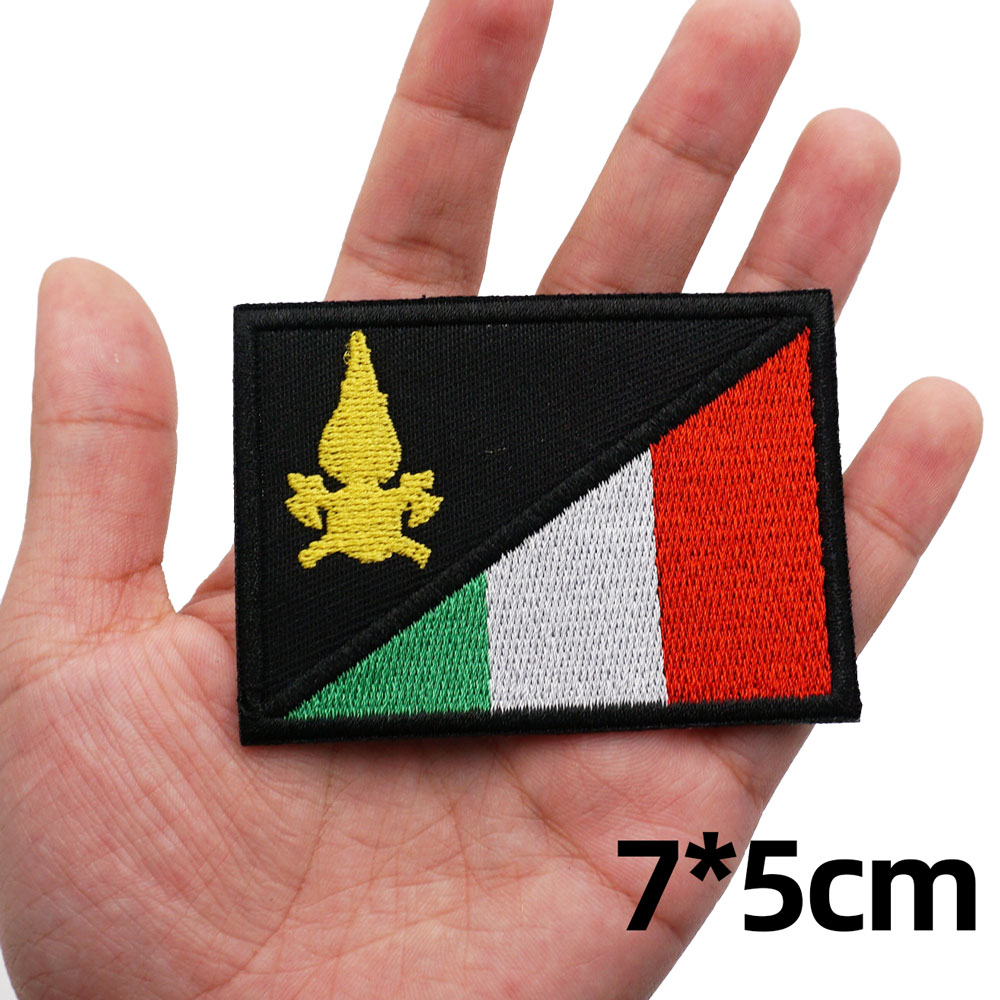 5 PCs/Los F8-3 Italien Flagge Patches Abzeichen Milit￤rtaktische Moral bestickte Applikation mit Haken-B￼gelnkleber-Kleber-R￼cken