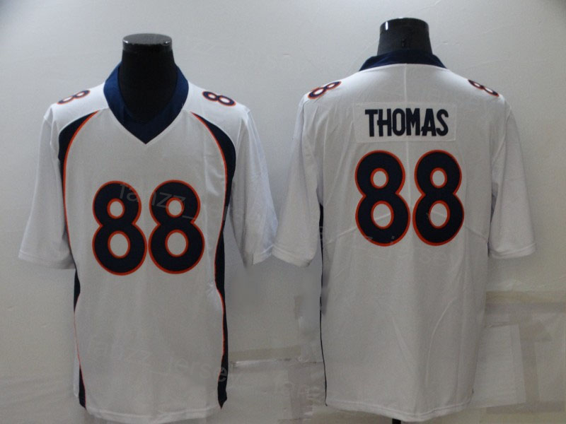 Man Football 10 Jerry Jeudy Jerseys 31 Justin Simmons 33 Javonte Williams 88 Demaryius Thomas 3 Russell Wilson 13 KJ Hamler Syched Orange White Navy Color Rush