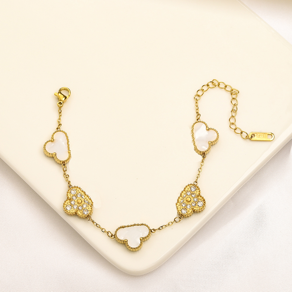 Bracciale a catena multicolore di lusso Designer Bracciale in oro 18 carati Braccialetti di fiori coppie di amore di moda progettati le donne Jew175W di alta qualità