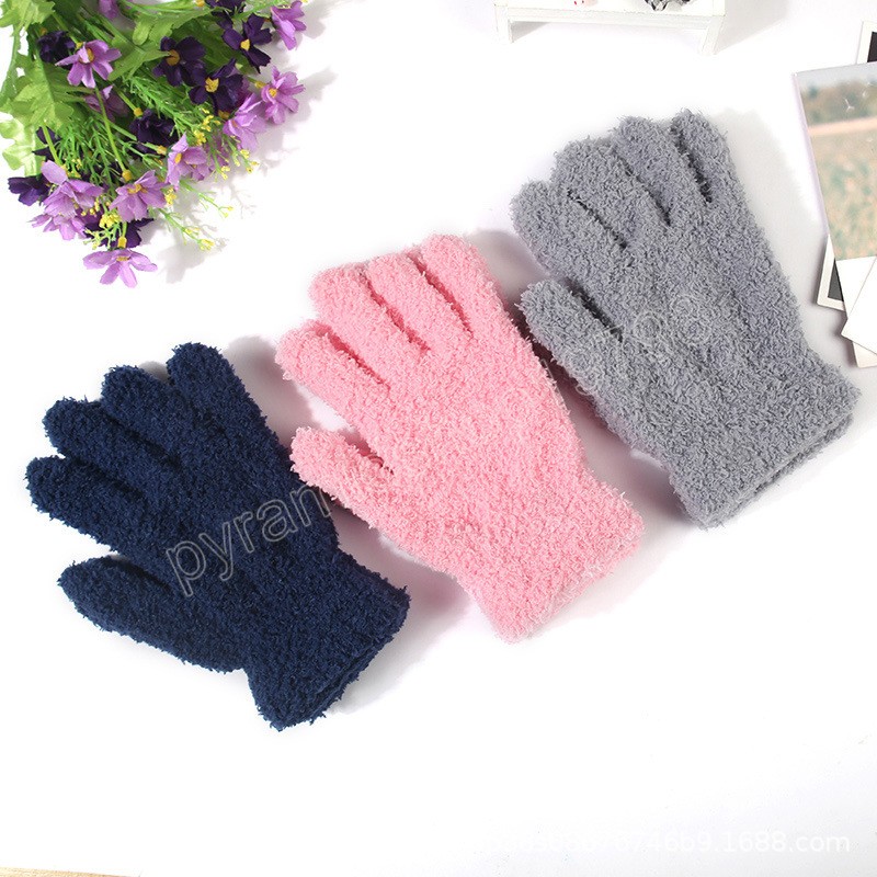 Gants tricotés épais pour enfants, mitaines chaudes d'hiver pour enfants, mitaines extensibles pour garçons et filles, gants solides à doigts fendus