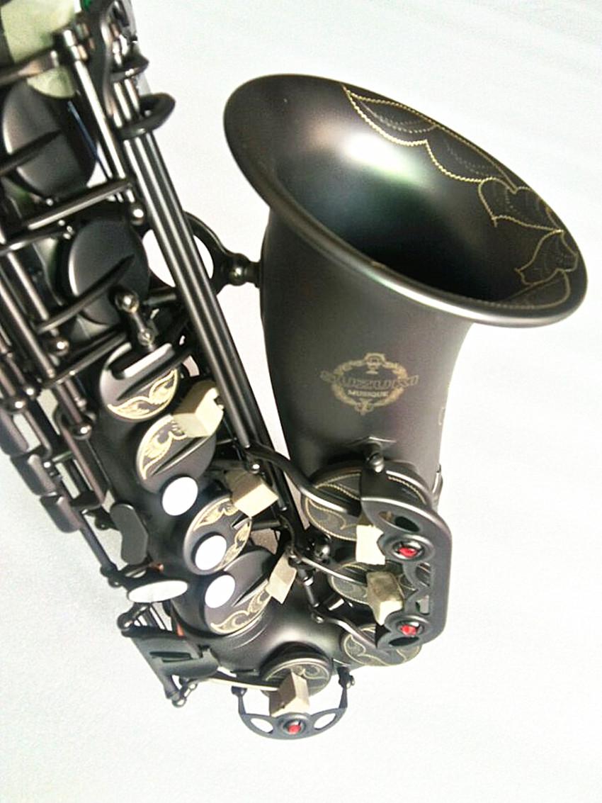 Neue professionelle Musikinstrumente Suzuki Alt-Bass-Saxophon E Flat Mattschwarz vernickelte Oberfläche Saxophon und Koffer