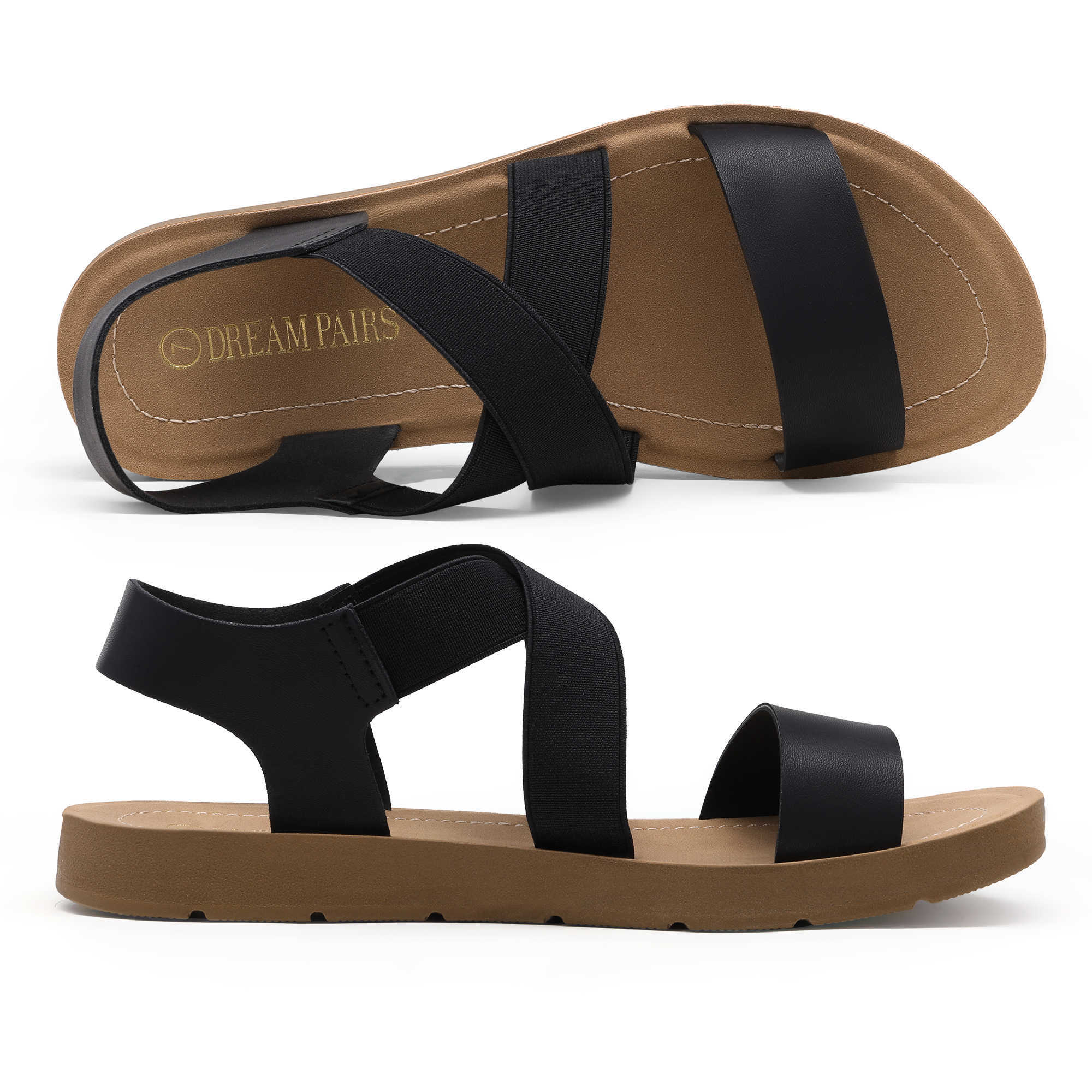 Sandalen Dream paren dames elastische enkelband zomer platte sandalen casual strandschoenen voor vrouw klassiekers niet-slip lichtgewicht sandalen T230208