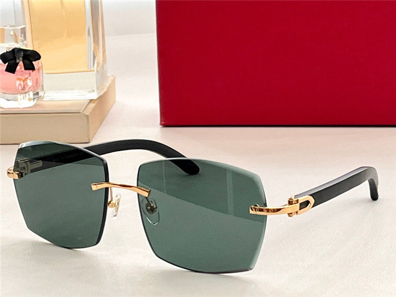 New fashion design sunglasses 0052 rimless frame irregular square cut lenses simple and popular style outdoor uv400 protection glasses