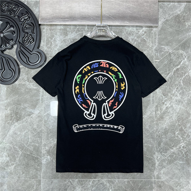 T-shirt uomo classico di lusso Ch Marca Moda uomo T-shirt lettera sanscrita T-shirt a ferro di cavallo Croce Designer T-shirt Uomo Maglione hip-hop Estate Donna allentata Top T-shirt