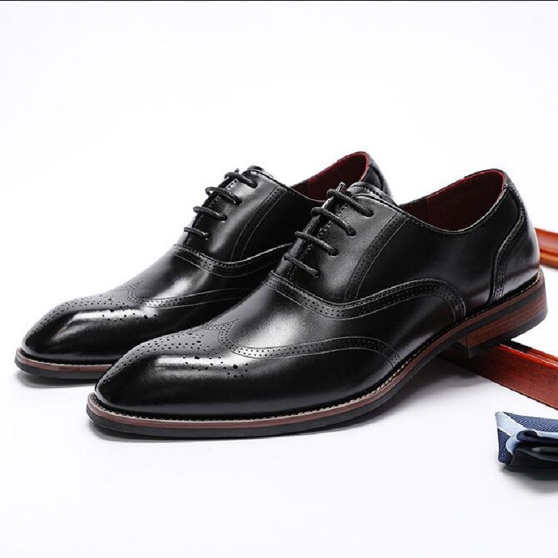 Printemps automne en cuir véritable hommes chaussures habillées mode à lacets homme chaussures décontractées Smart affaires travail bureau chaussures da011