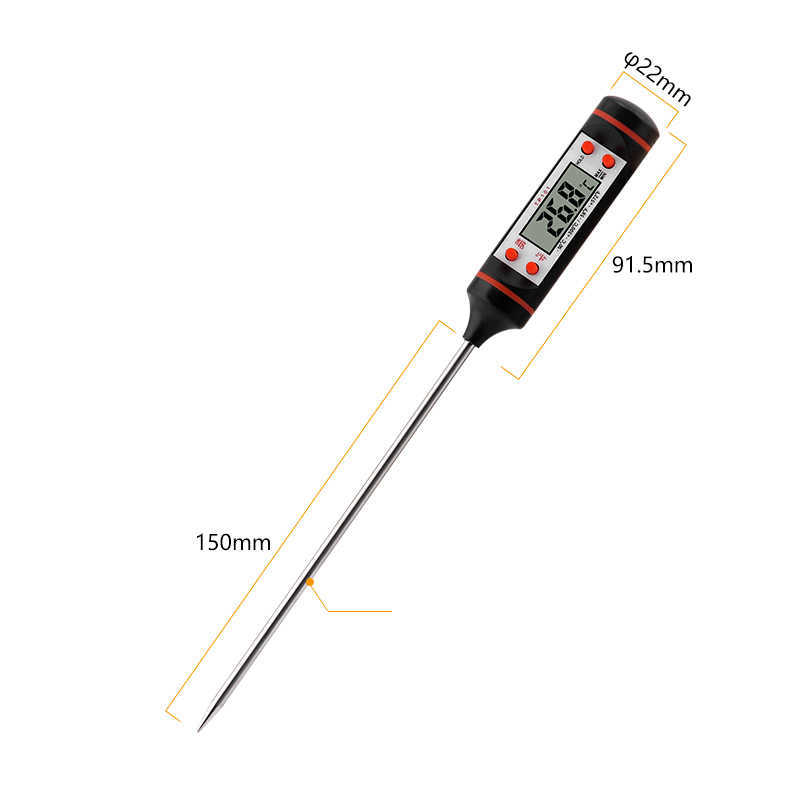 BBQ-Küchen-Ölthermometer, Nadel-Lebensmittelthermometer, sofort ablesbares Fleischtemperaturmessgerät, Tester mit Sonde zum Grillen