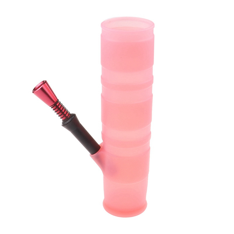 Latest Colorful Silicone Portable Fold Folder Pipes Waterpipe Filter Dry Herb Tobacco Bowl Hand Smoking Cigarette Holder Hookah Shisha Bong Tube