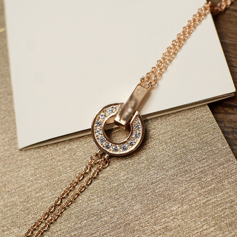 Projektanci klasyczny Zero1 Letter Charm Bransoletka Moda dama srebrne damskie różowe złoto bransoletki festiwal brzepotka diamentowa bransoletka biżuteria bransoletka biżuterii