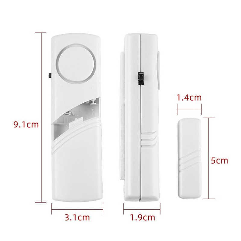 Onafhankelijke houten deur alarmsensor raam detector met 90 db zoemer inbreker beveiligingssysteem AAA -batterij
