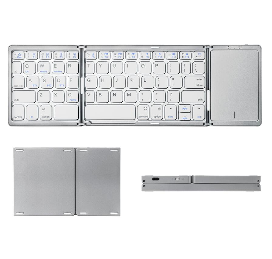 B089 B033 B089T MINI VULLING Keyboard draadloze Bluetooth-compatibel Engels toetsenbord Tri Fold Slim voor Windows Androids iOS-systeem