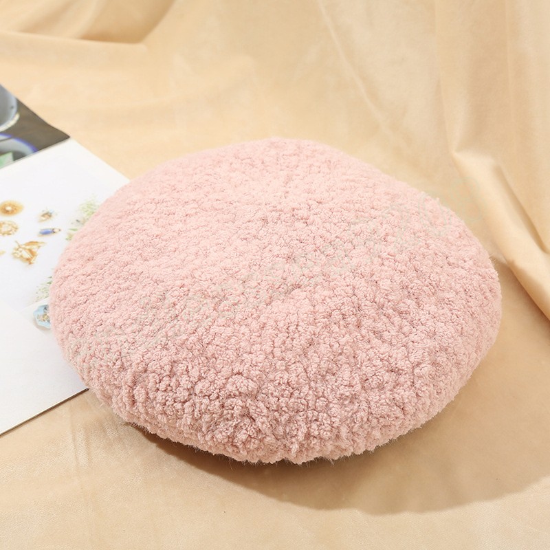 Solid Color Women Lamb Velvet Autumn Winter Warm Beret Cap Femme All-Match Pumpkin Painter Hat